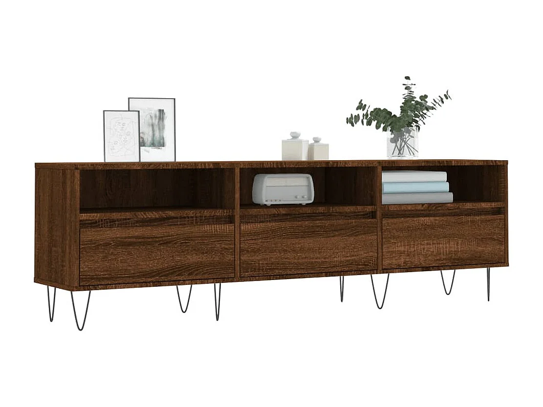 Meuble TV chêne marron 150x30x44,5 cm bois d'ingénierie