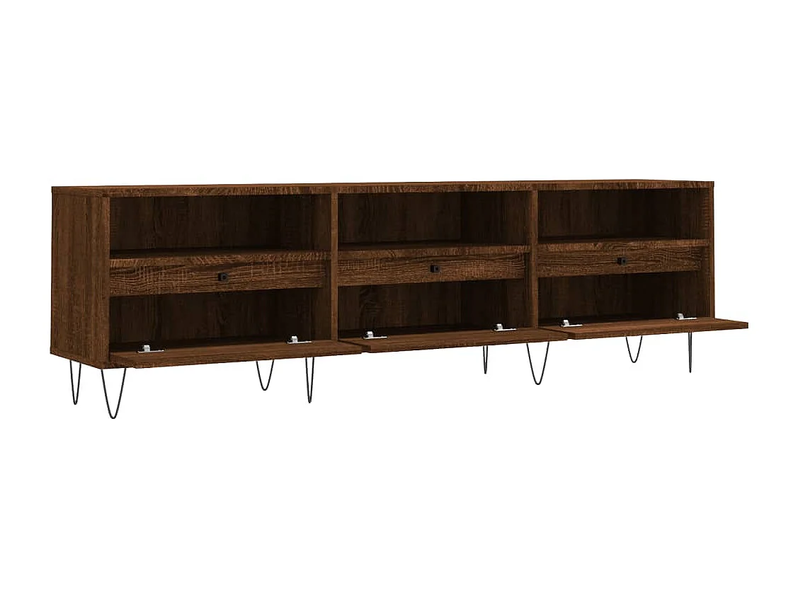 Meuble TV chêne marron 150x30x44,5 cm bois d'ingénierie