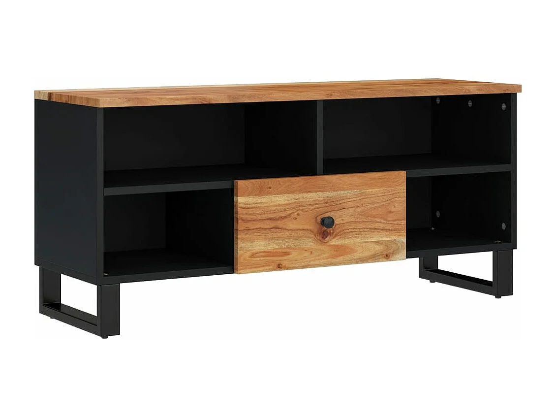 Meuble TV 100x33x46 cm bois d'acacia solide et d'ingénierie