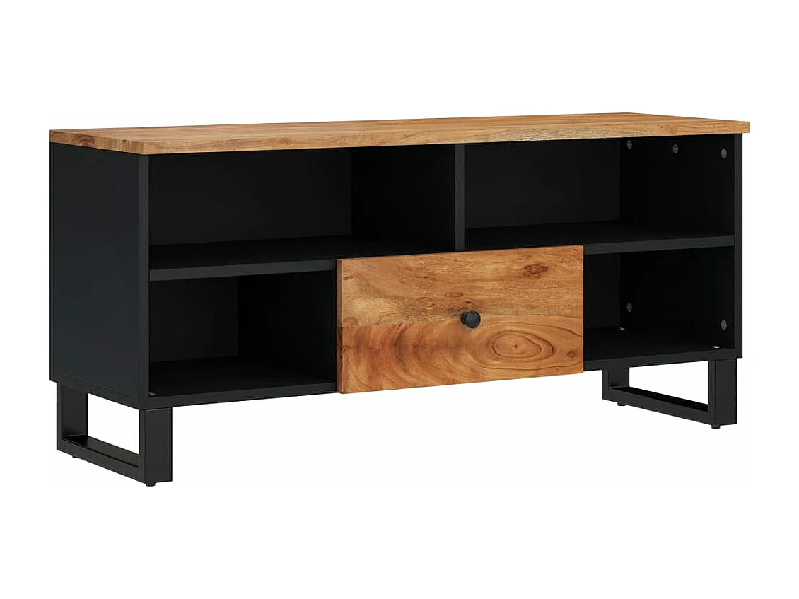 Meuble TV 100x33x46 cm bois d'acacia solide et d'ingénierie
