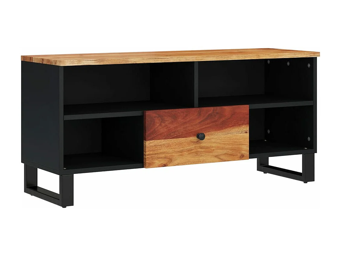 Meuble TV 100x33x46 cm bois d'acacia solide et d'ingénierie