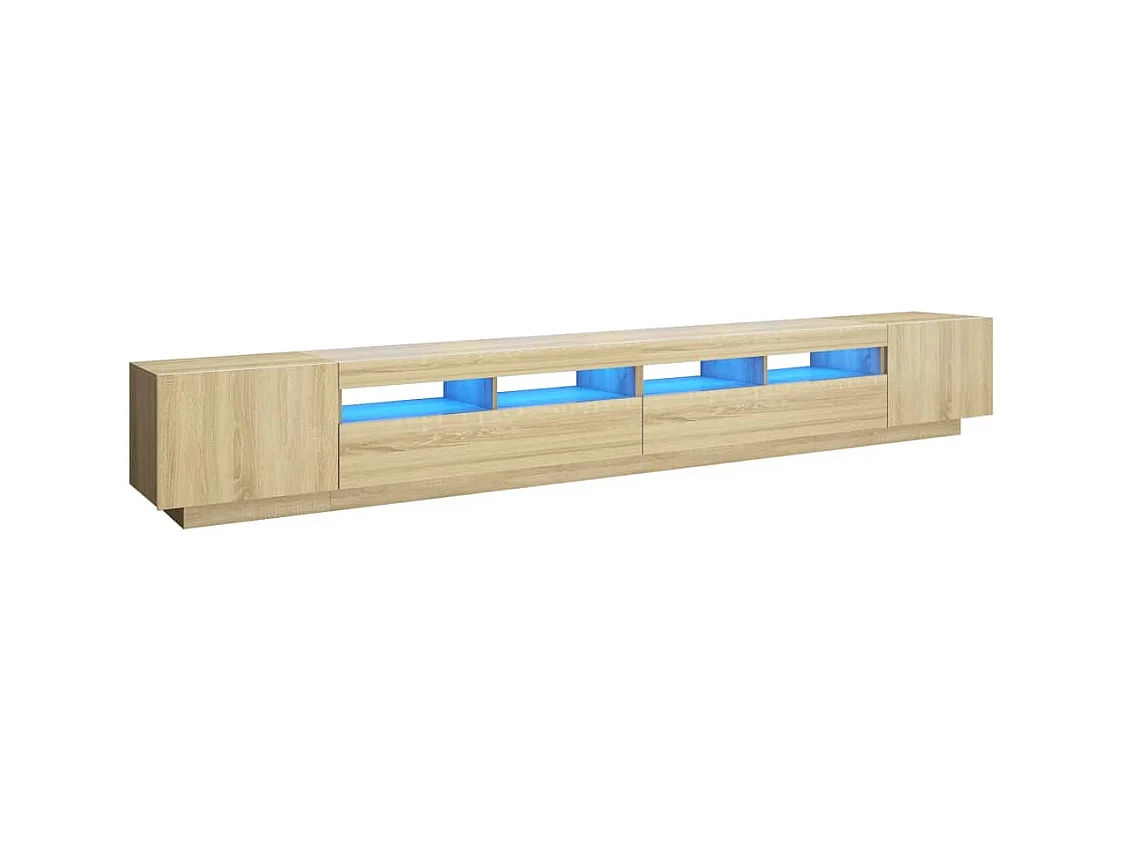 Meuble TV avec lumières LED Chêne sonoma 300x35x40 cm