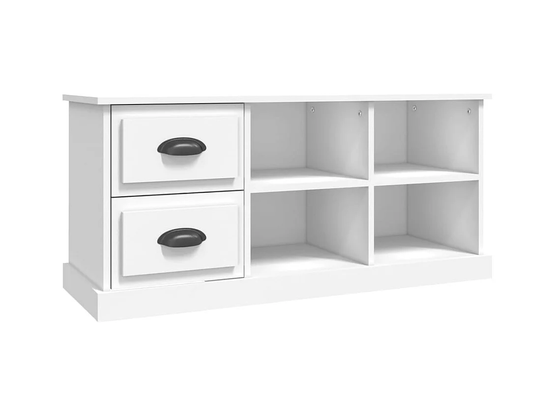 Meuble TV blanc 102x35,5x47,5 cm bois d'ingénierie