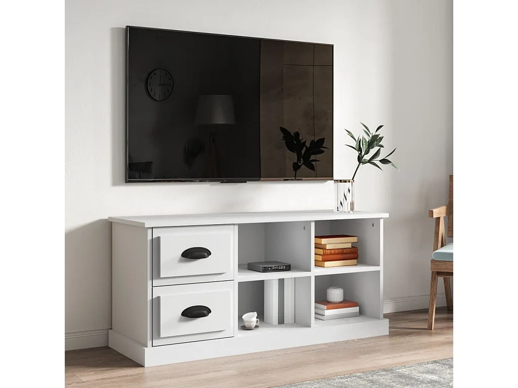Tv-meubel 102x35,5x47,5 cm bewerkt hout wit