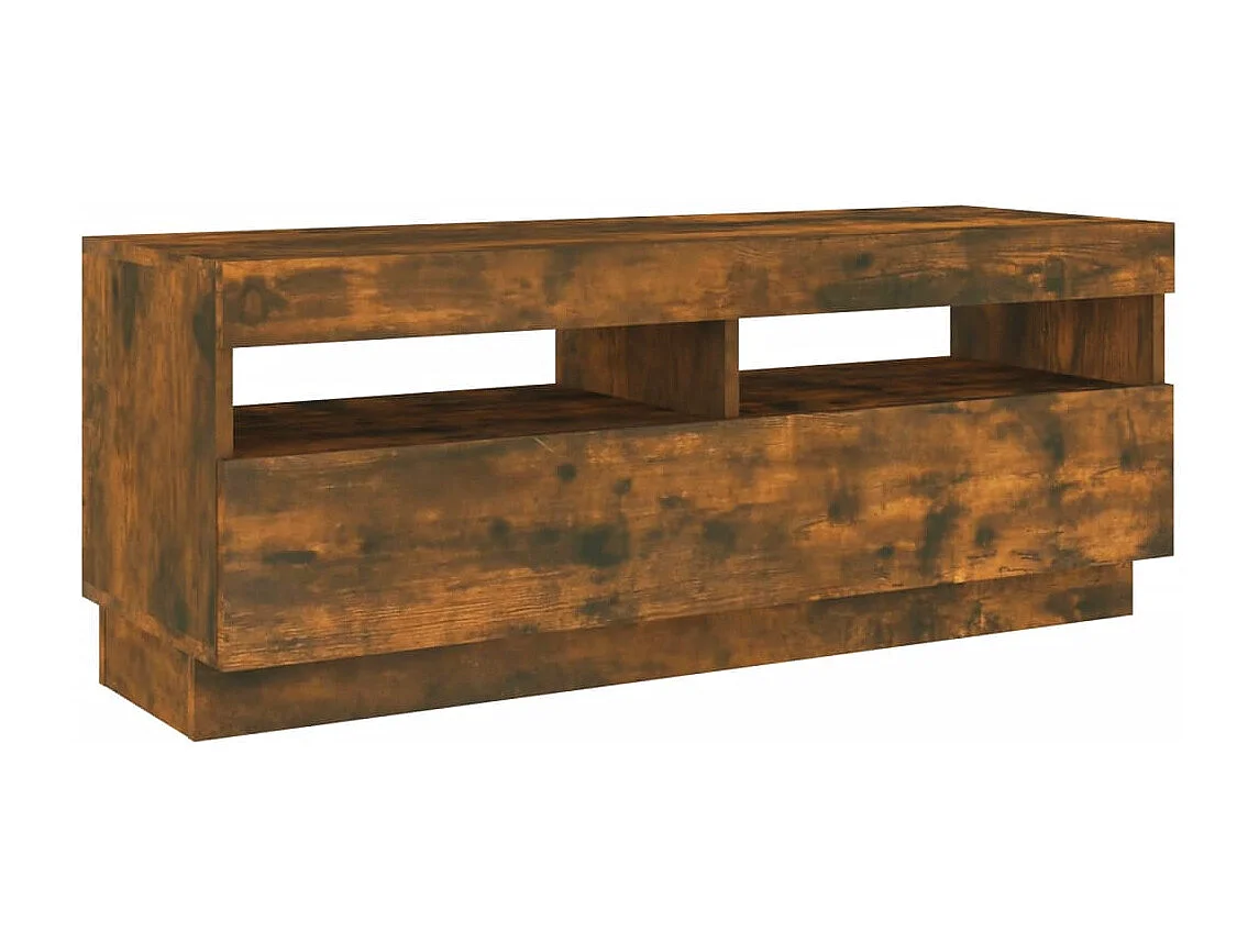 Tv-meubel met LED-verlichting 100x35x40 cm gerookt eikenkleurig