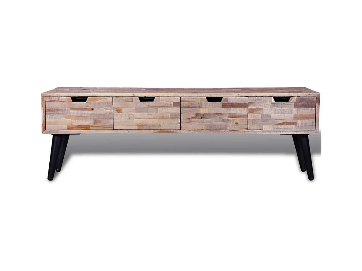 Table console TV avec 4 tiroirs Bois de teck recyclé