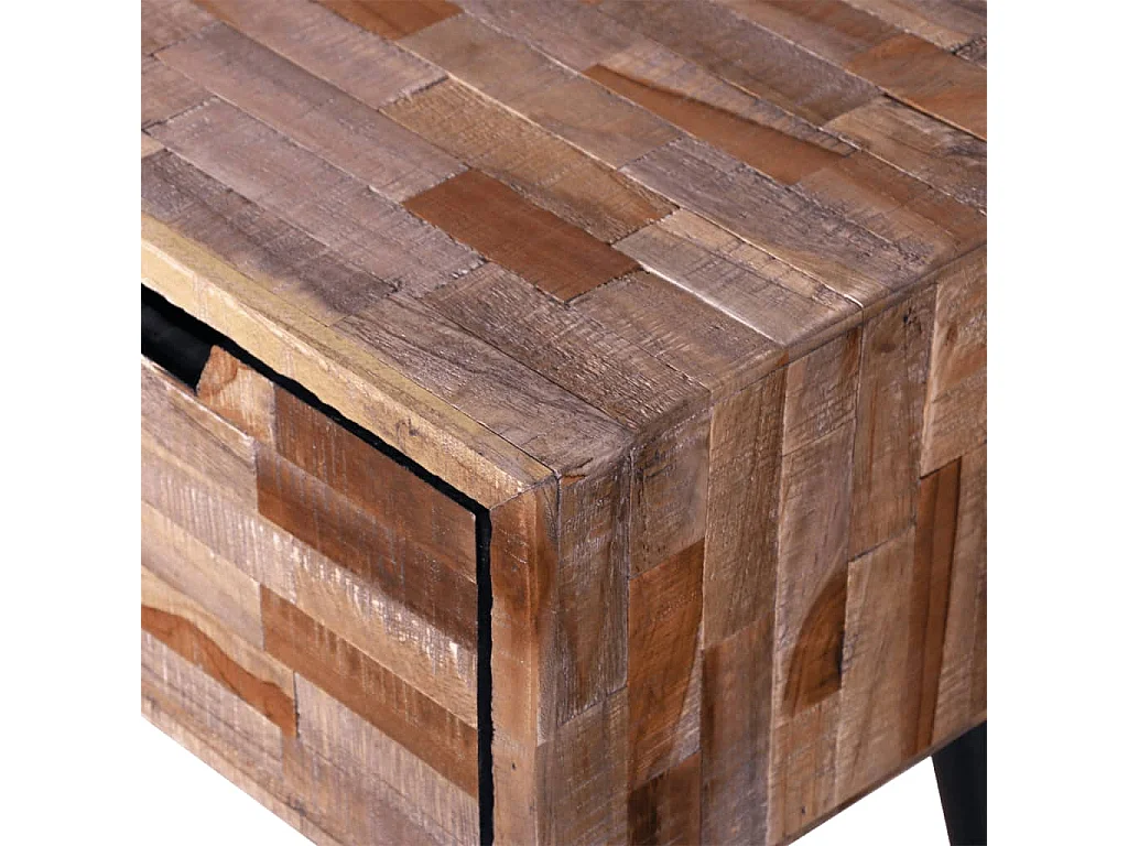 Mesa de TV de teca reciclada con 4 cajones