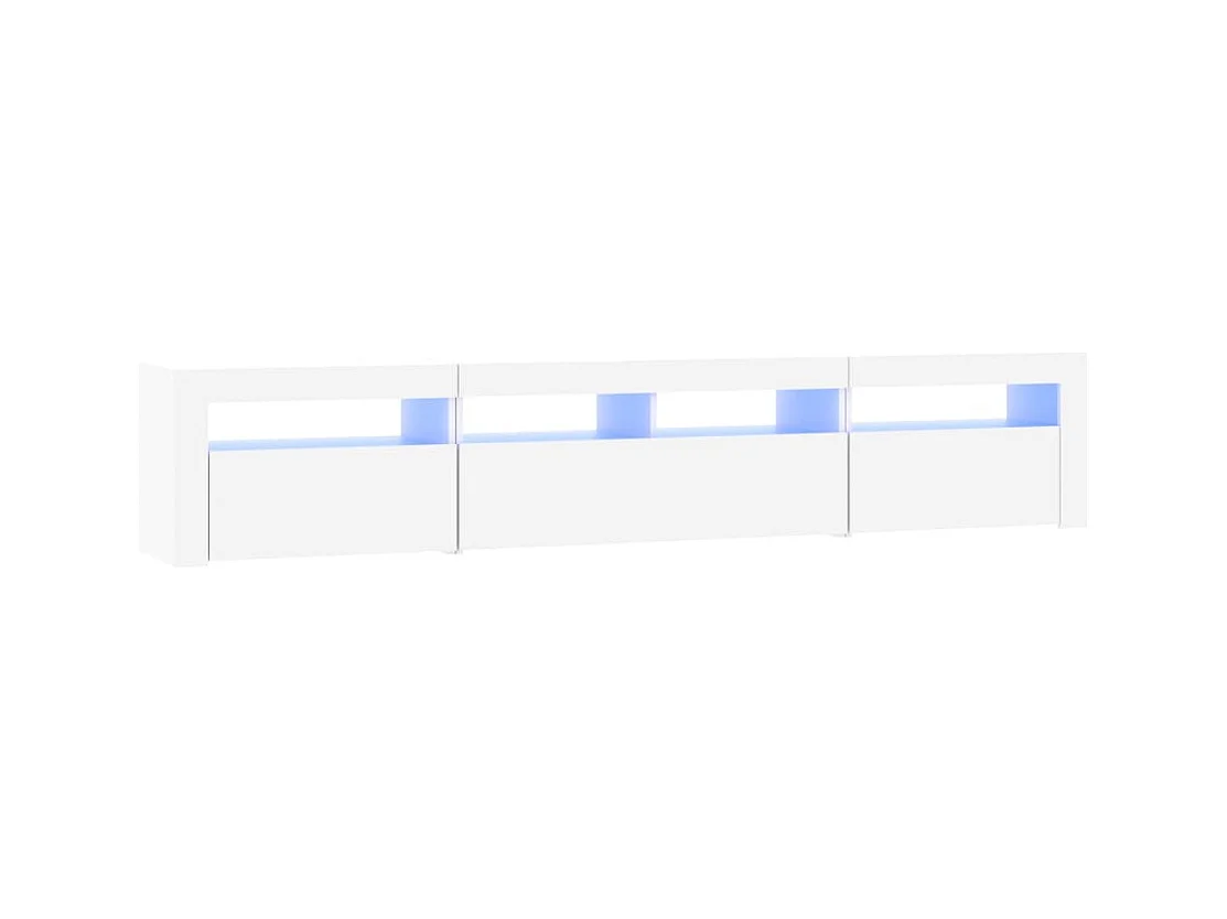 Meuble TV avec lumières LED Blanc 210x35x40 cm