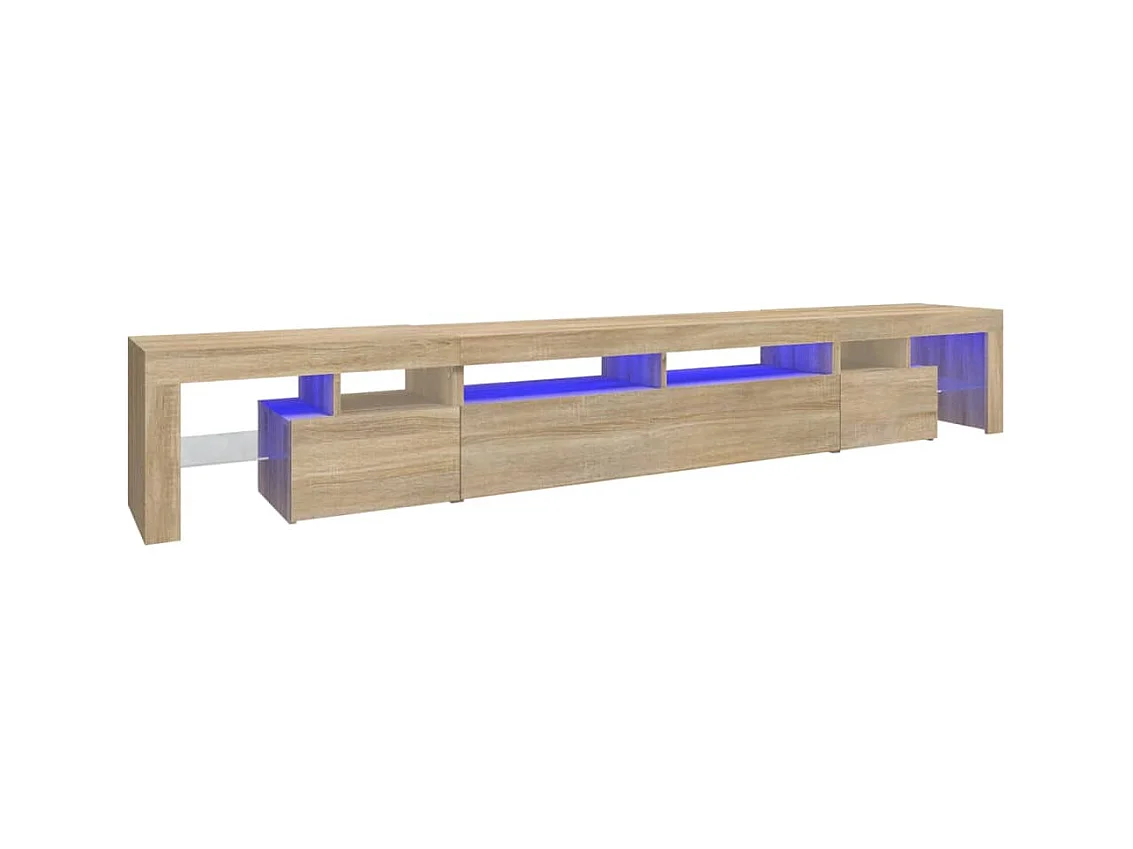 Móvel de TV com luzes LED 260x36,5x40 cm carvalho sonoma