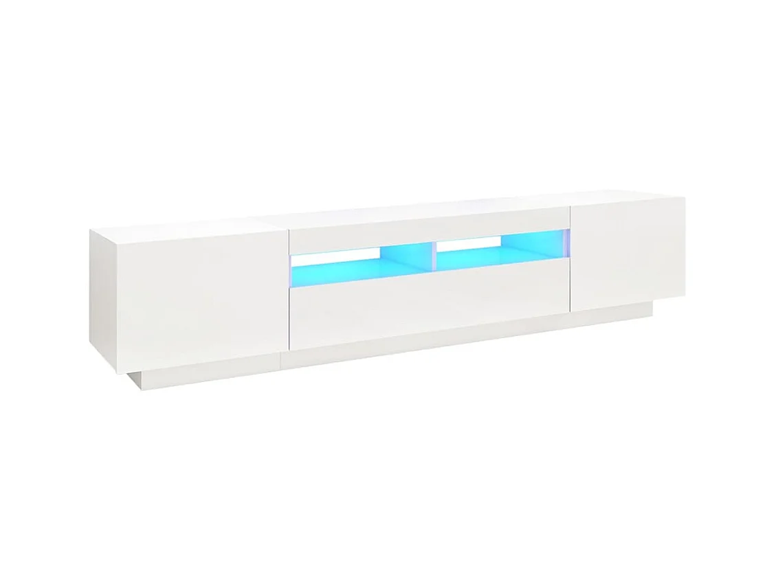 Meuble TV avec lumières LED Blanc 200x35x40 cm