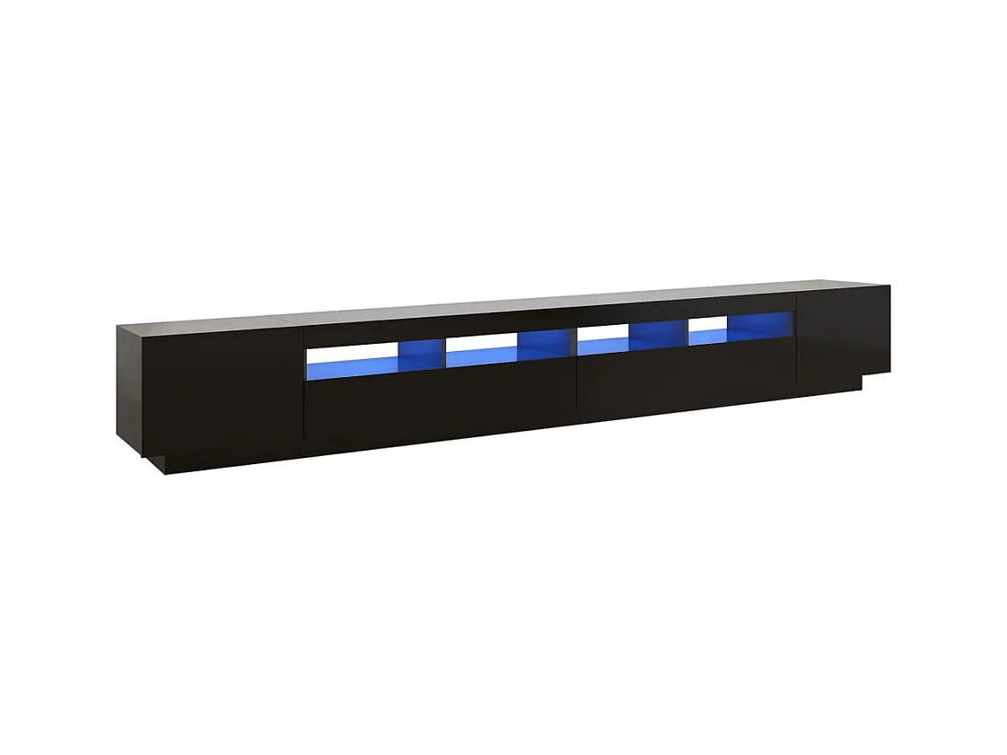 Meuble TV avec lumières LED Noir 300x35x40 cm