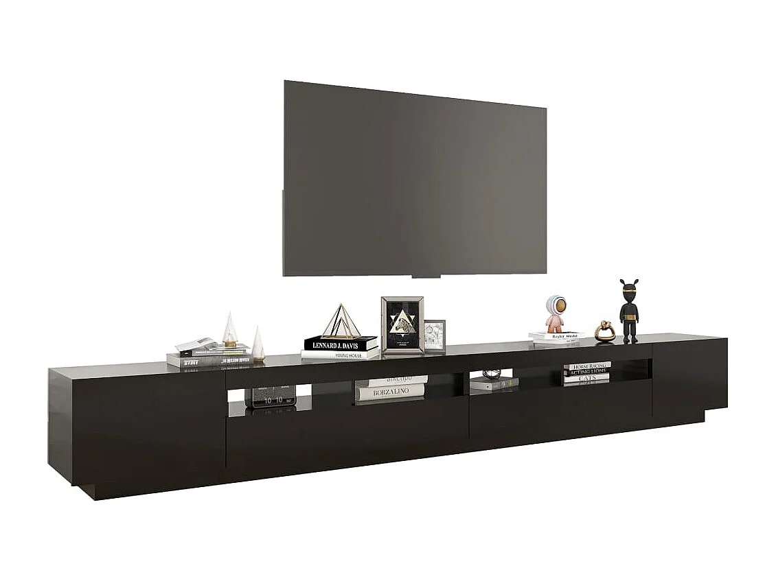 Tv-meubel met LED-verlichting 300x35x40 cm zwart