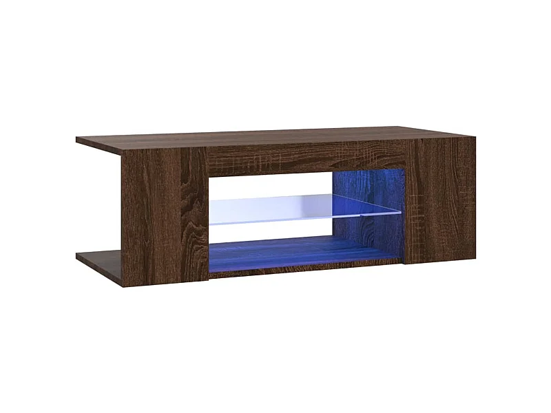 Meuble TV avec lumières LED Chêne marron 90x39x30 cm