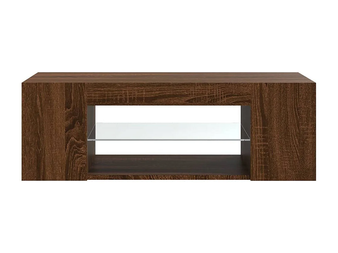 Meuble TV avec lumières LED Chêne marron 90x39x30 cm