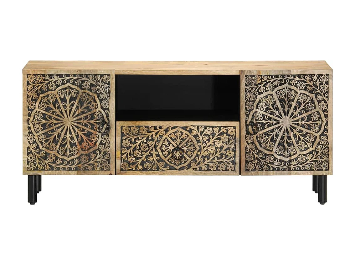 Mueble de TV madera maciza de mango 105x33x46 cm