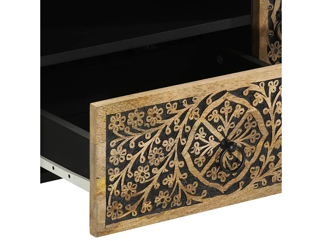 Mueble de TV madera maciza de mango 105x33x46 cm