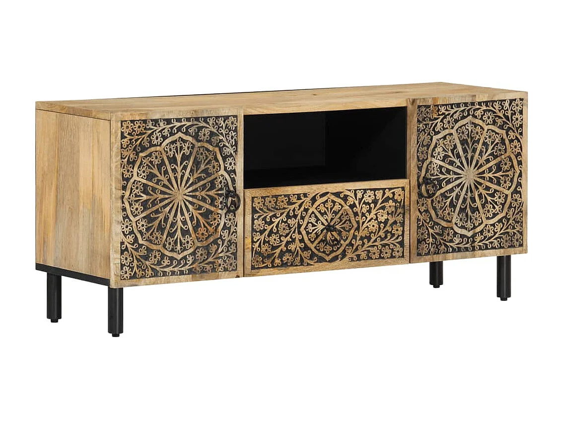 Meuble TV 105x33x46 cm Bois massif de manguier