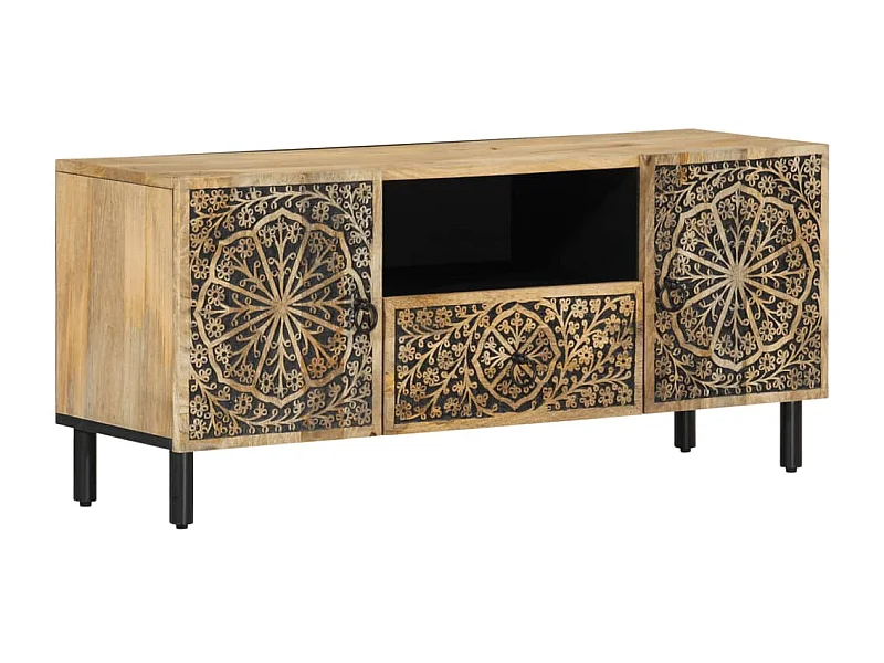 Meuble TV 105x33x46 cm Bois massif de manguier