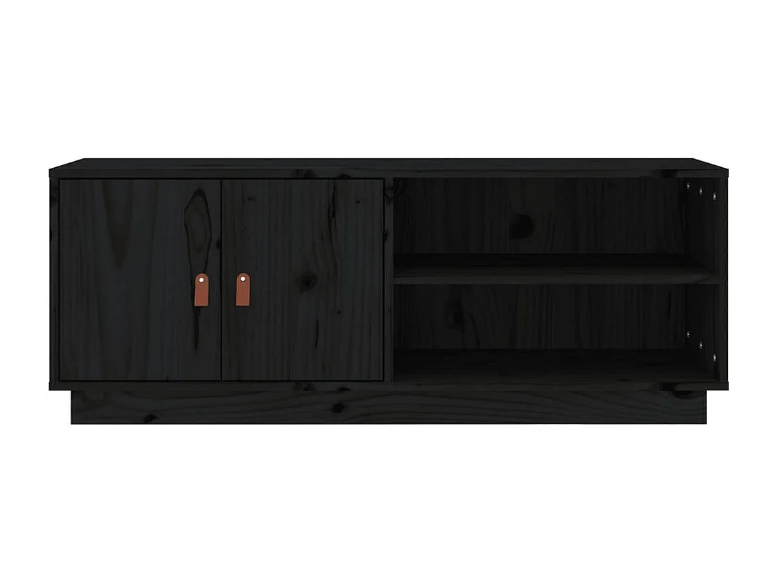 Meuble TV Noir 105x34x40 cm Bois de pin massif