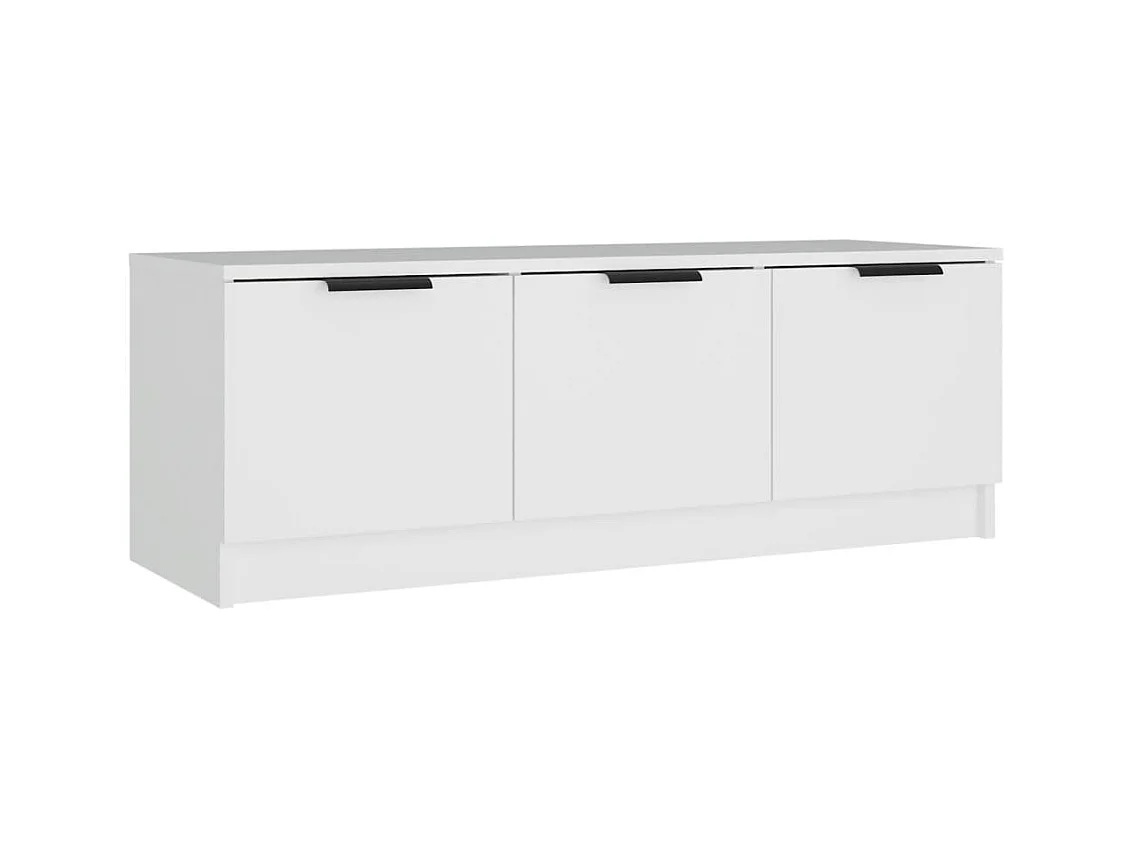 Meuble TV Blanc 102x35x36,5 cm Bois d'ingénierie