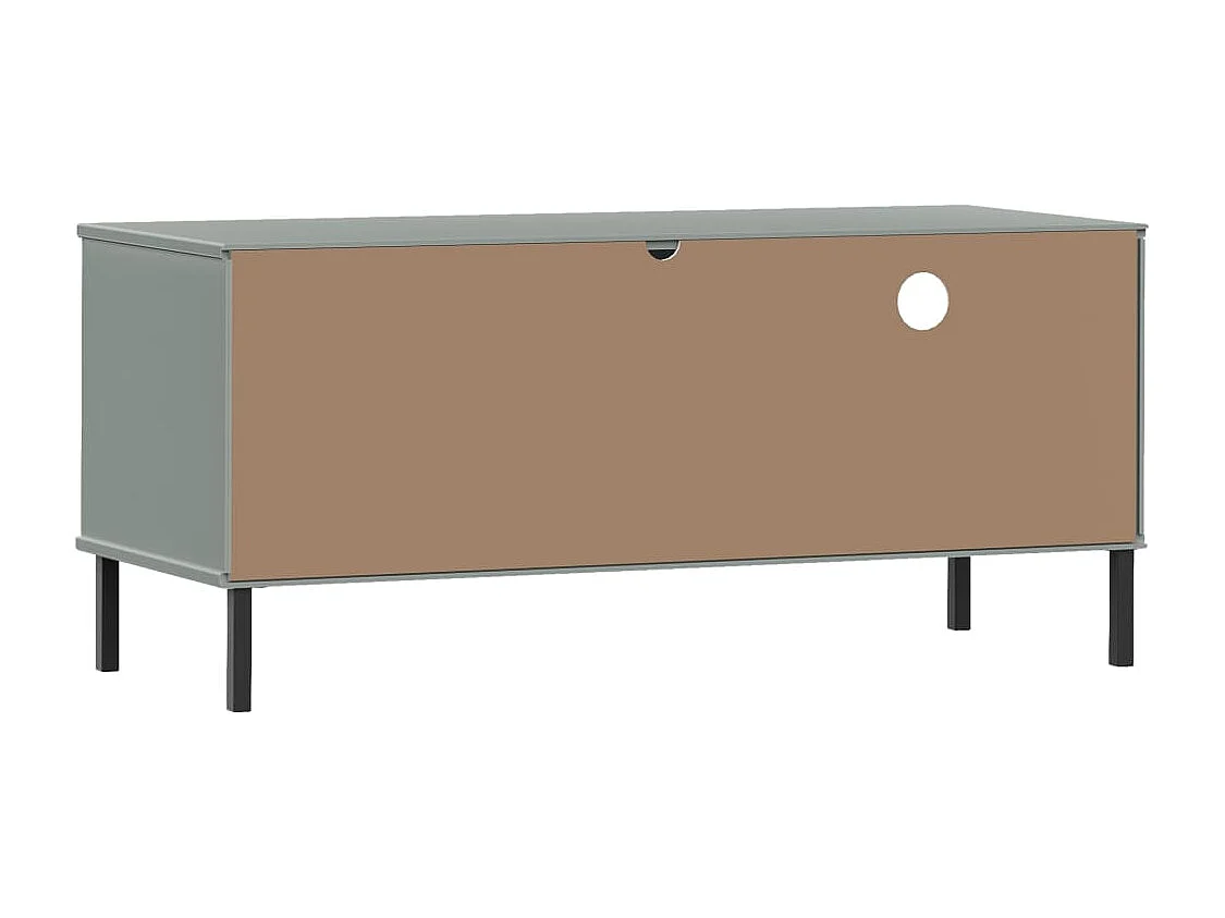 Móvel de TV c/ pernas de metal OSLO pinho maciço cinzento