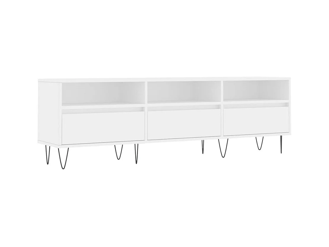 Meuble TV blanc 150x30x44,5 cm bois d'ingénierie