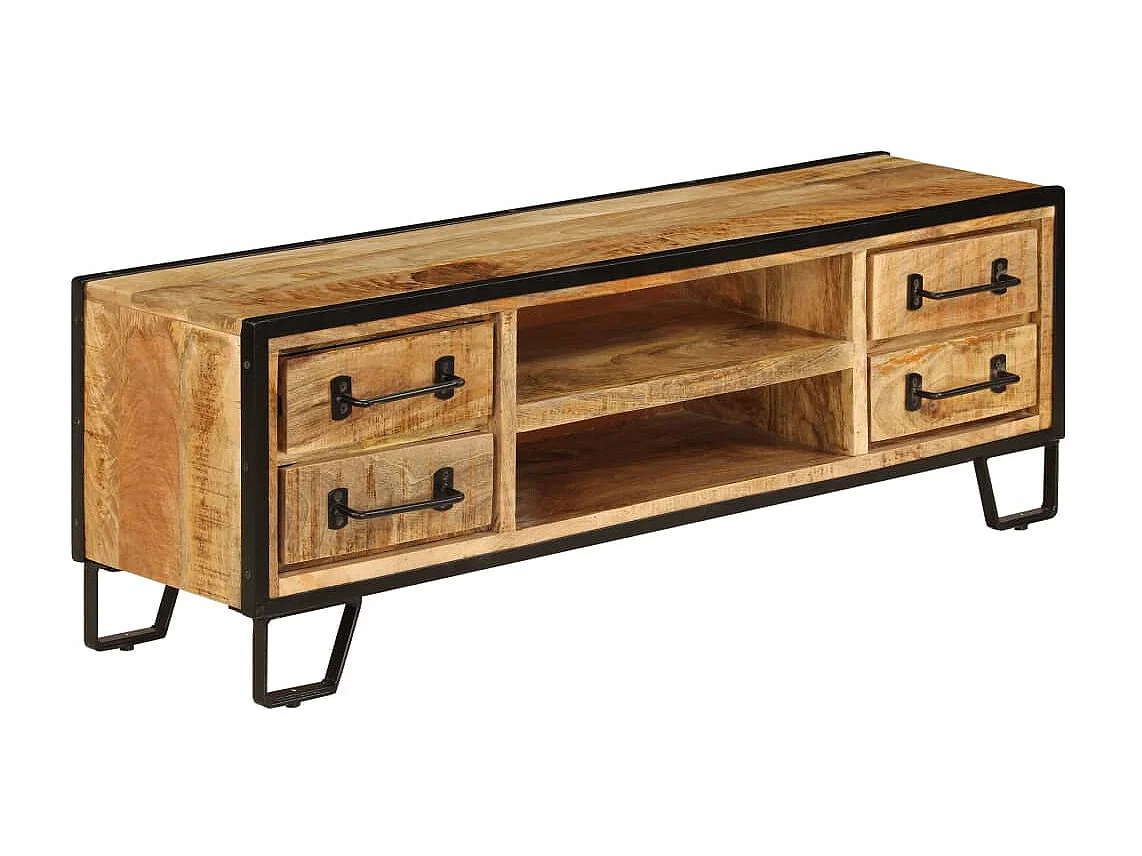Meuble TV avec tiroirs 120 x 30 x 40 cm Bois massif de manguier