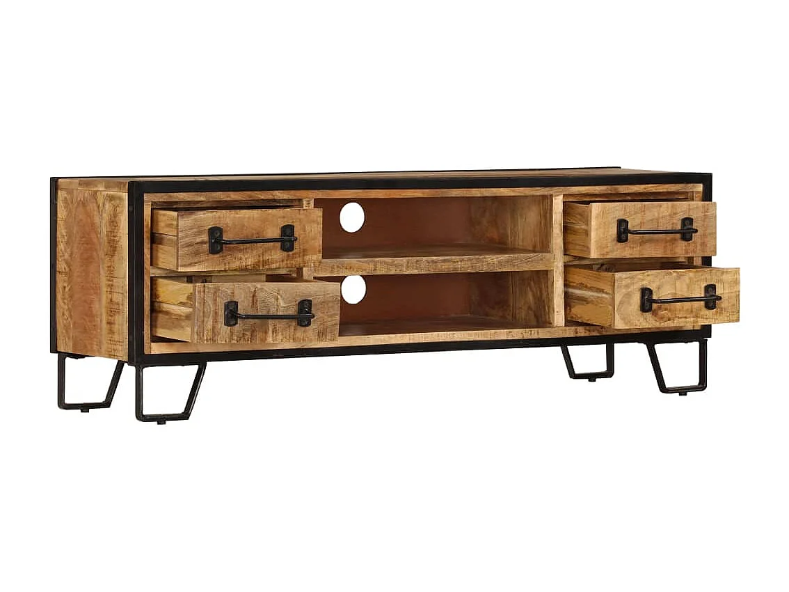 Meuble TV avec tiroirs 120 x 30 x 40 cm Bois massif de manguier