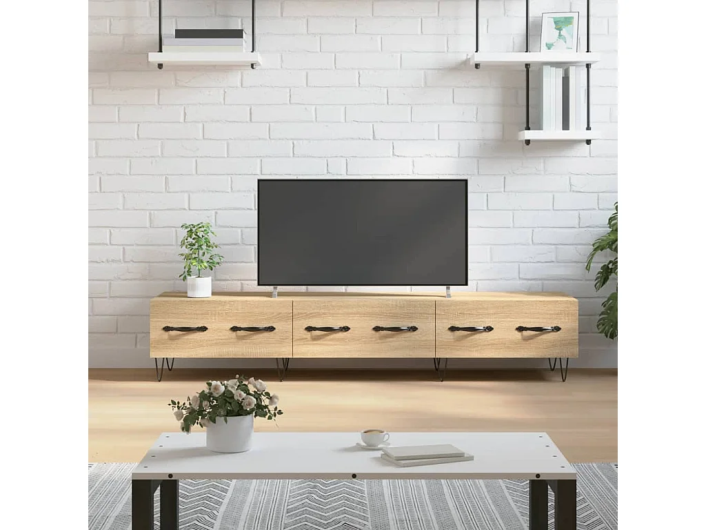 Meuble TV chêne sonoma 150x36x30 cm bois d'ingénierie