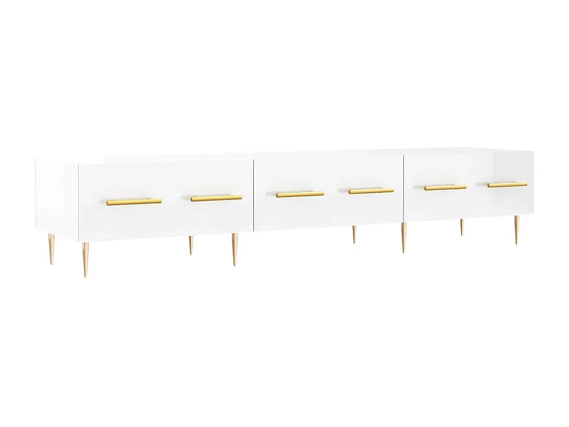Meuble TV blanc brillant 150x36x30 cm bois d'ingénierie