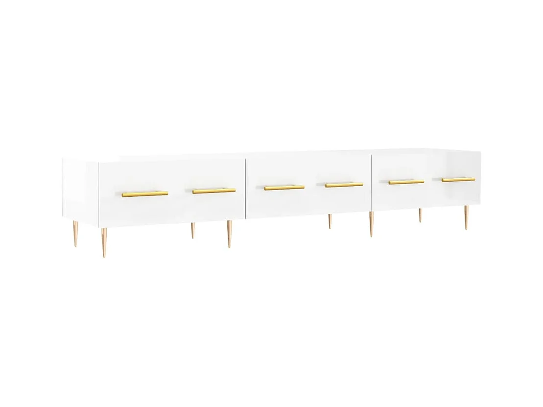 Meuble TV blanc brillant 150x36x30 cm bois d'ingénierie