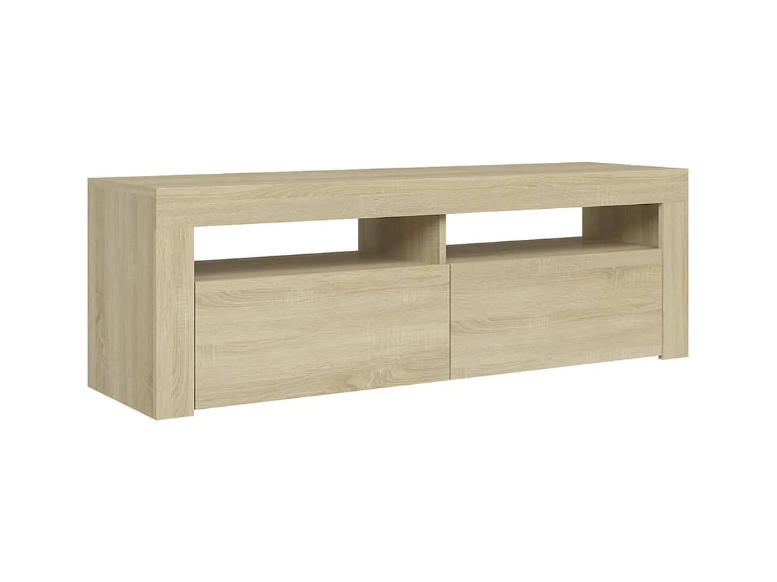 Meuble TV avec lumières LED chêne sonoma 120x35x40 cm