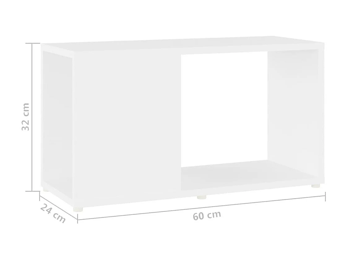 Meuble TV Blanc 60x24x32 cm Aggloméré