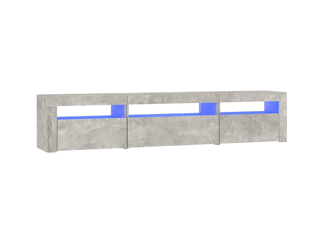 Meuble TV avec lumières LED Gris béton 195x35x40 cm