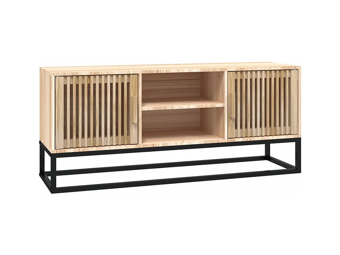 Meuble TV 105x30x45 cm bois d'ingénierie et fer