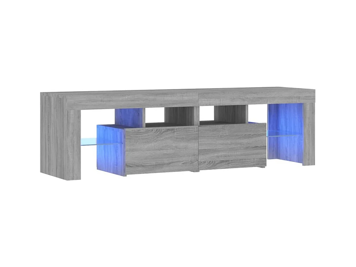 Meuble TV avec lumières LED Sonoma gris 140x36,5x40 cm