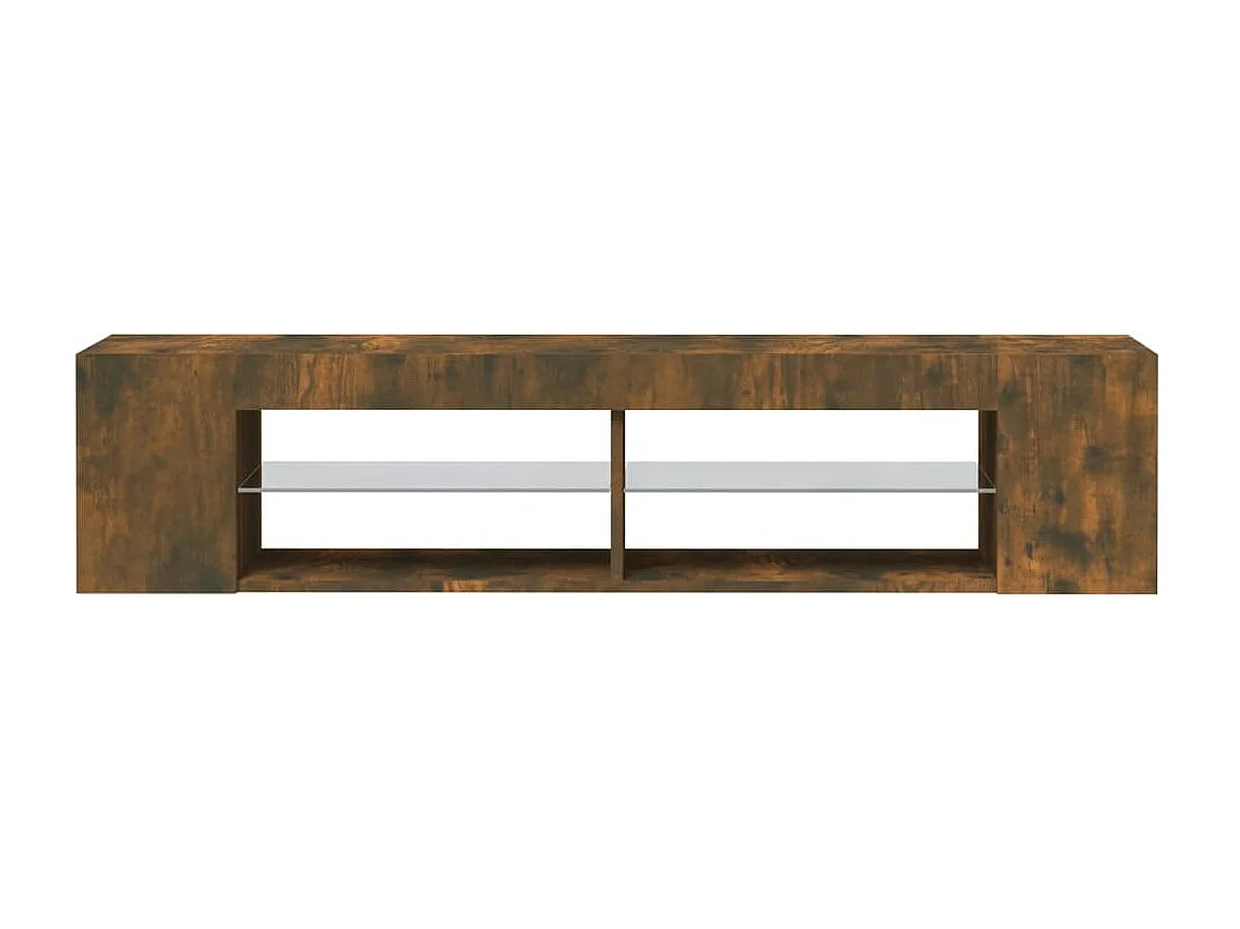 Meuble TV avec lumières LED chêne fumé 135x39x30 cm