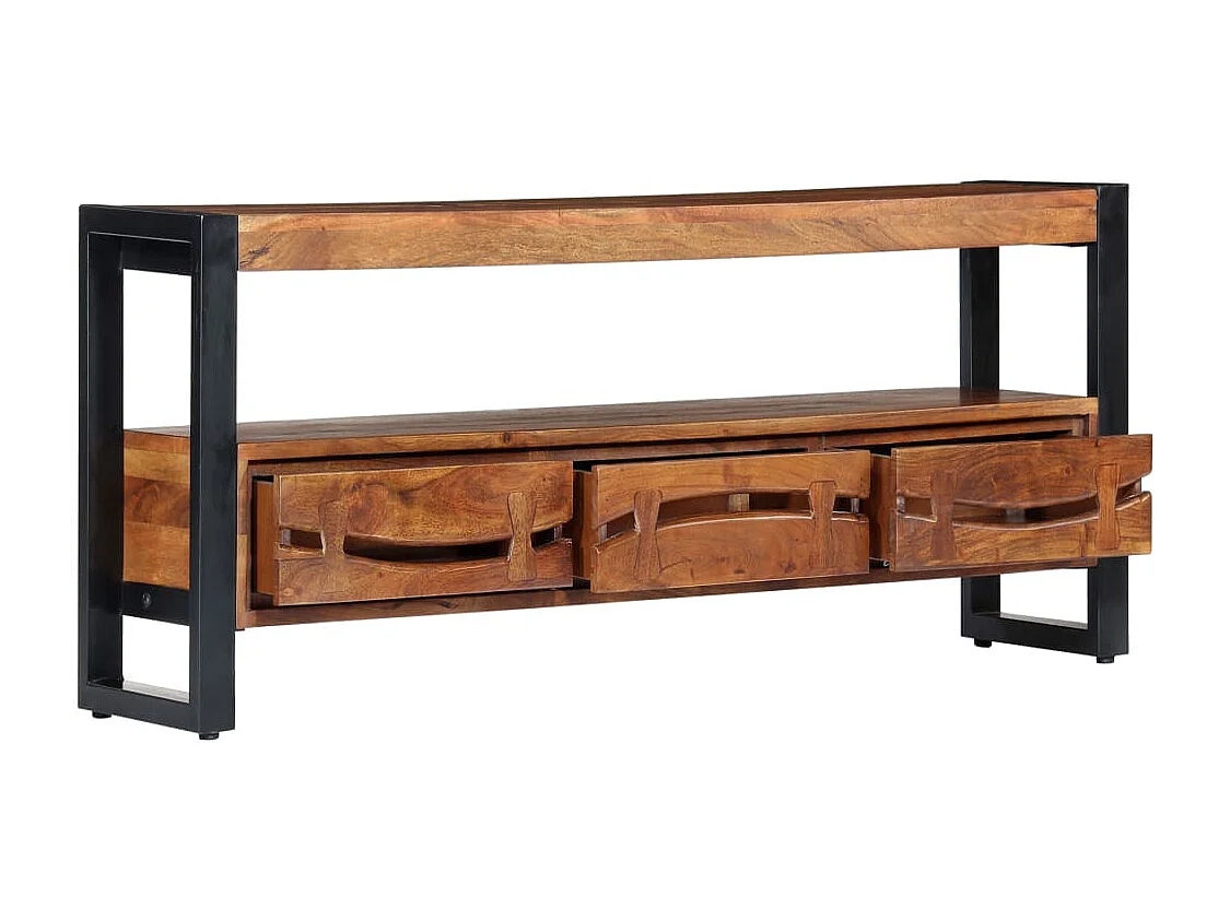 Mueble de TV madera maciza de acacia 140x30x45 cm