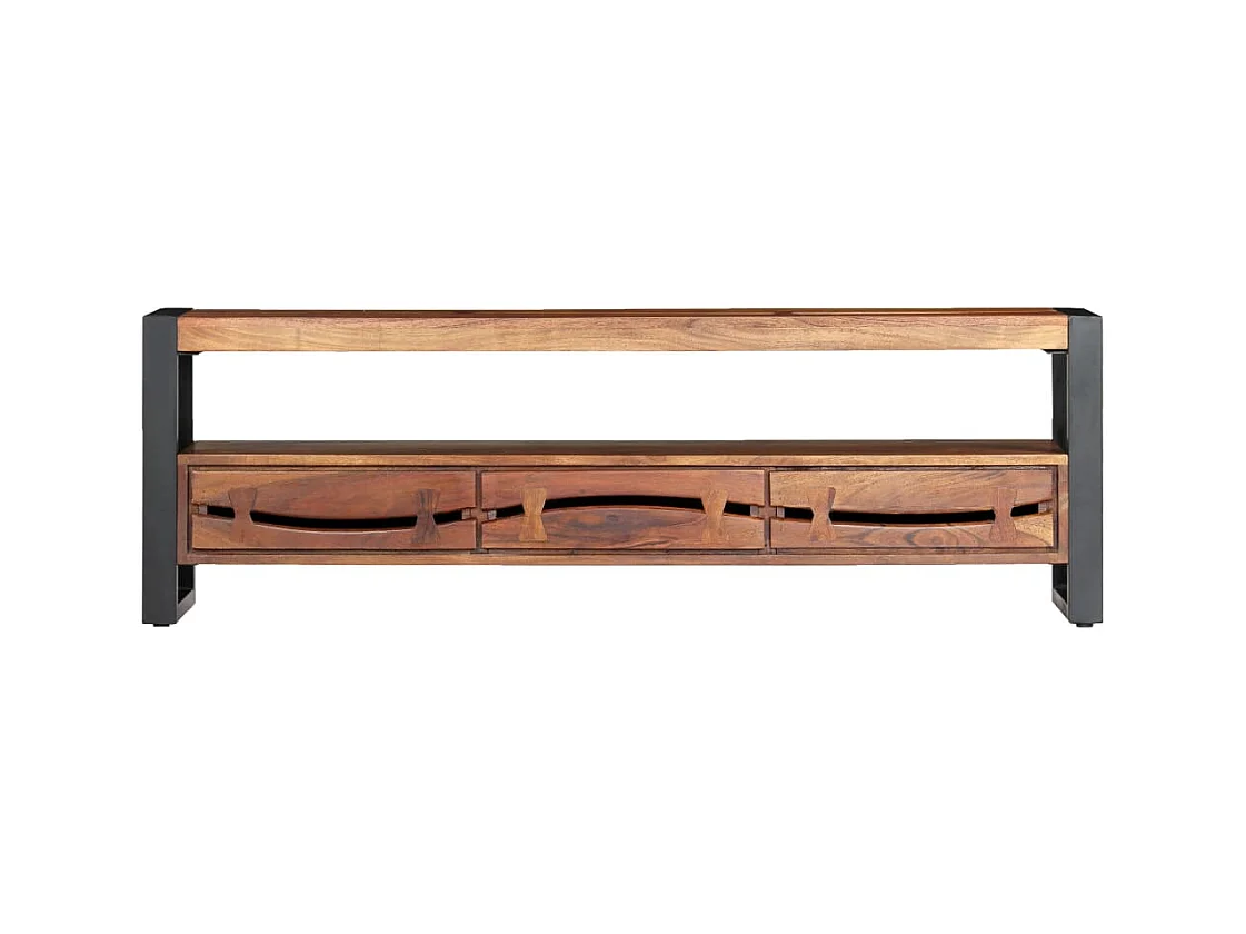 Meuble TV 140x30x45 cm Bois d'acacia massif