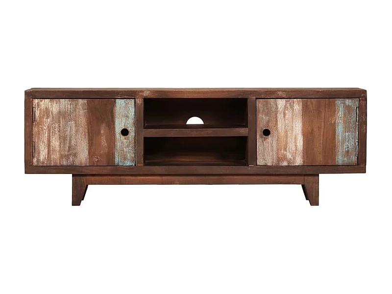 Móvel de TV vintage em madeira de acácia maciça 118x30x40 cm