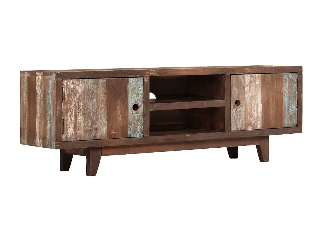 Móvel de TV vintage em madeira de acácia maciça 118x30x40 cm