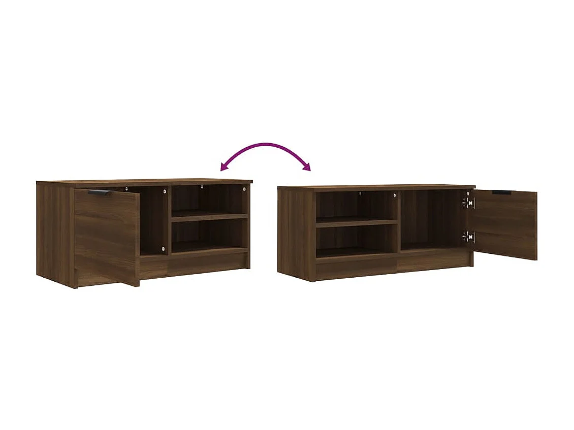 Meuble TV Chêne marron 80x35x36,5 cm Bois d'ingénierie