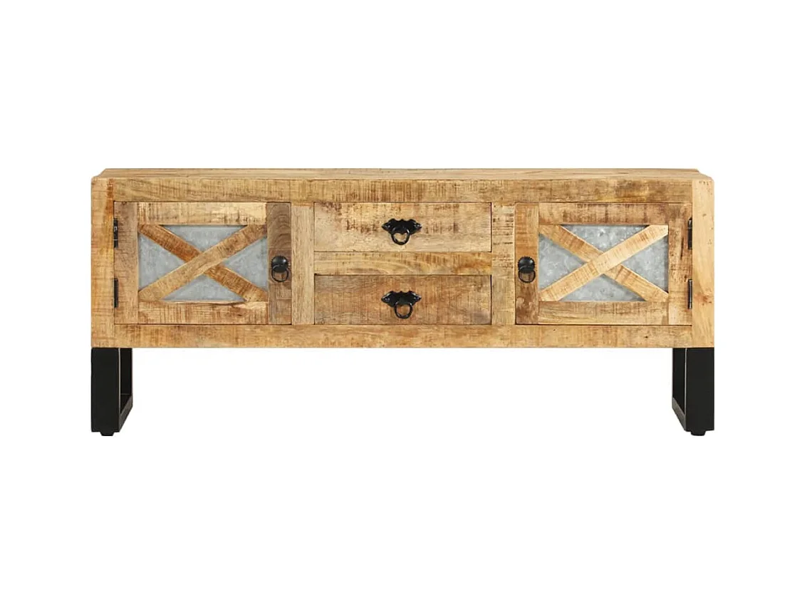 Meuble TV 110x30x45 cm Bois de manguier brut