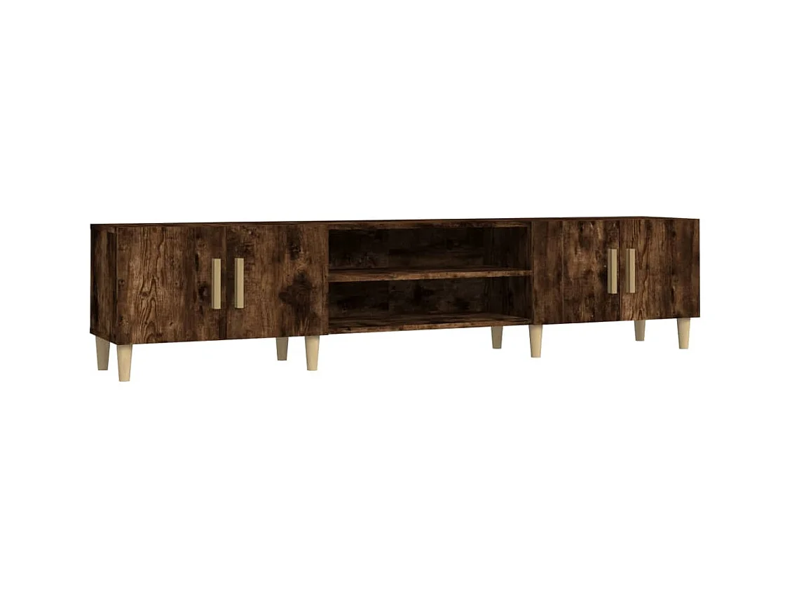 Meuble TV chêne fumé 180x31,5x40 cm bois d'ingénierie