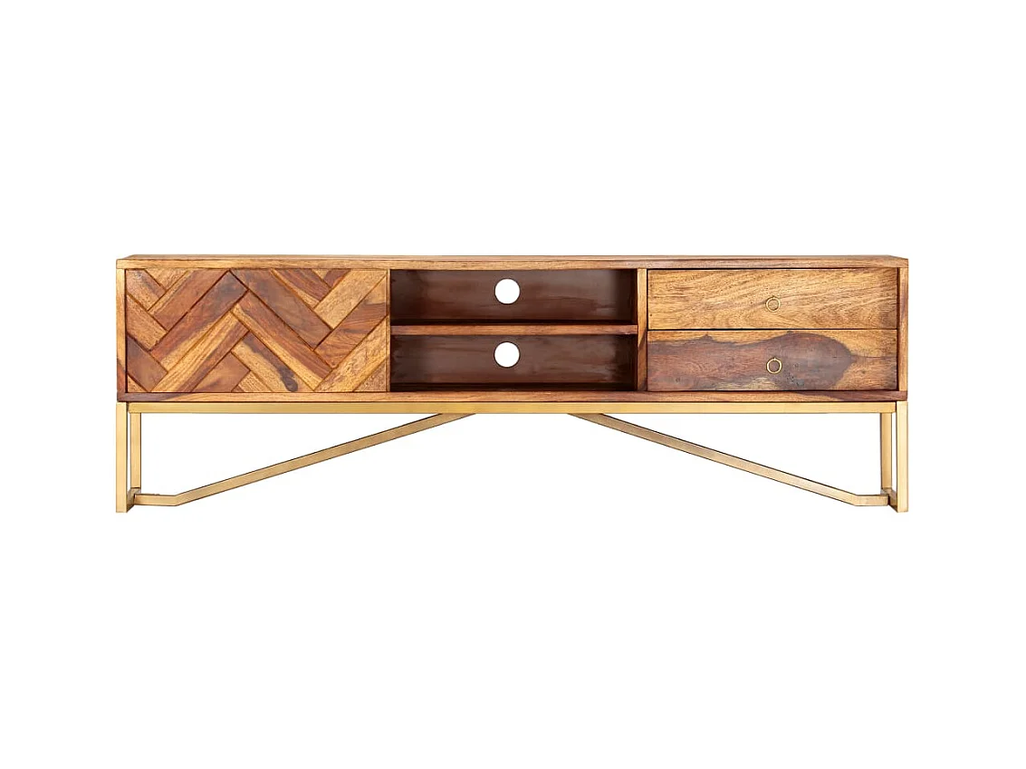 Meuble TV 140 x 30 x 45 cm Bois de Sesham massif