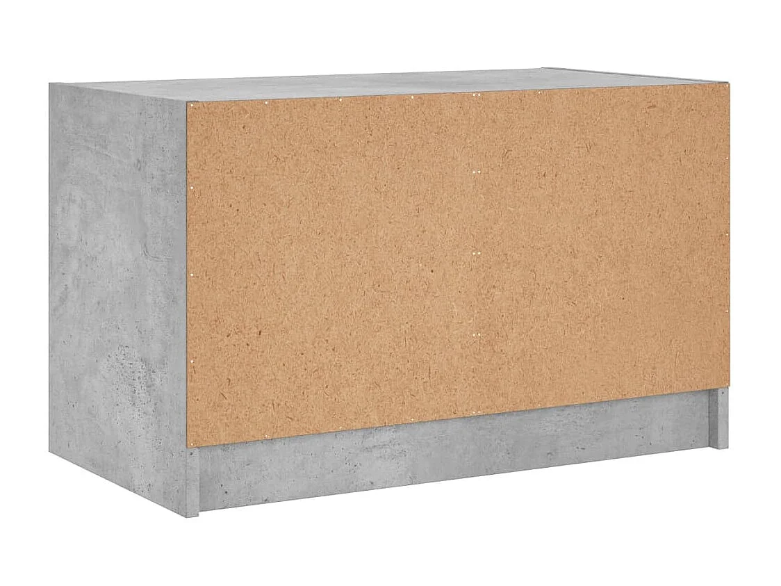 Meuble TV avec portes en verre gris béton 68x37x42 cm