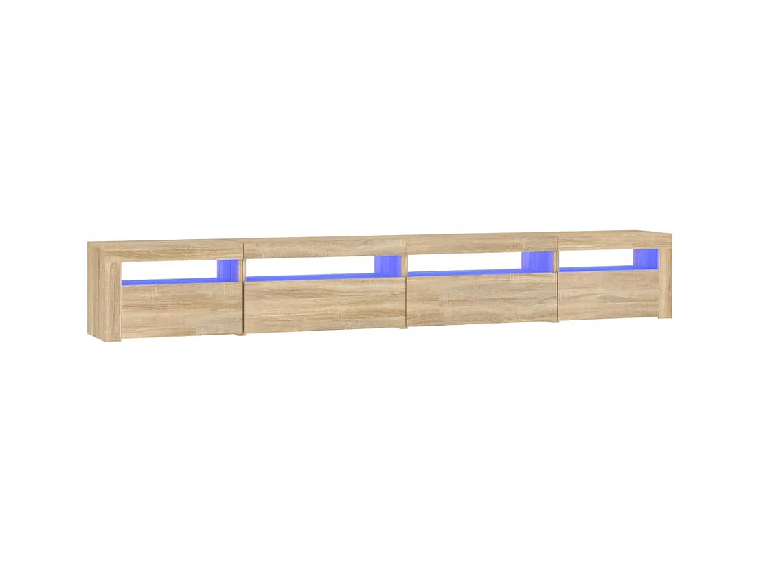 Meuble TV avec lumières LED Chêne sonoma 270x35x40 cm