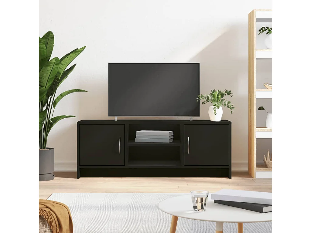 Tv-meubel 102x30x37,5 cm bewerkt hout zwart