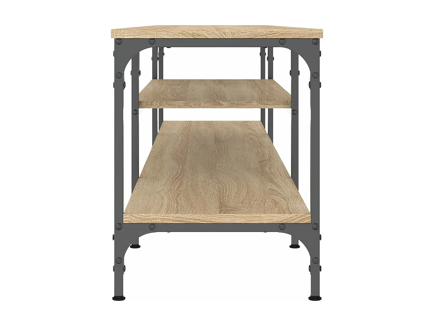 Meuble TV chêne sonoma 201x35x45 cm bois d'ingénierie et fer