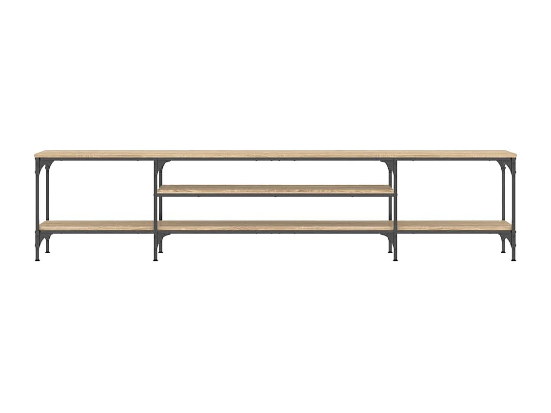 Mueble TV madera ingeniería y hierro roble sonoma 201x35x45 cm
